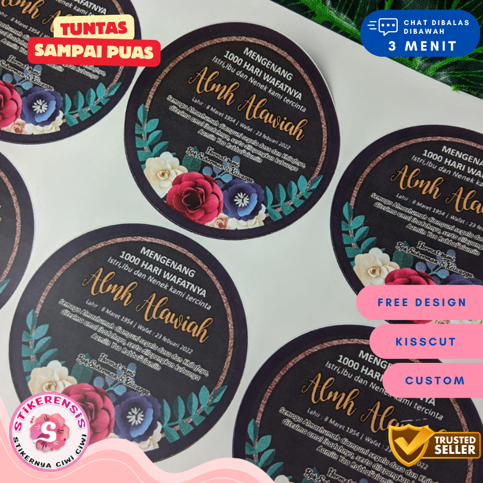 

Sticker Mengenang Wafatnya Stiker Card Label Tahlil Kartu Mengenang Tahlilan