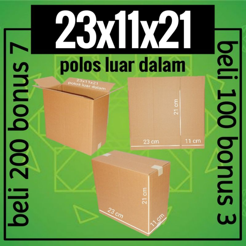 

karton box polos kardus packing ukuran 23x11x21