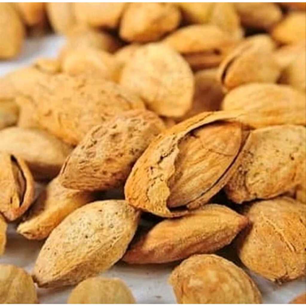 

bGF Kacang Almond Roasted Kulit Matang rasa susu kemasan 1 kg gram Kacang Almond panggang susu Oleh