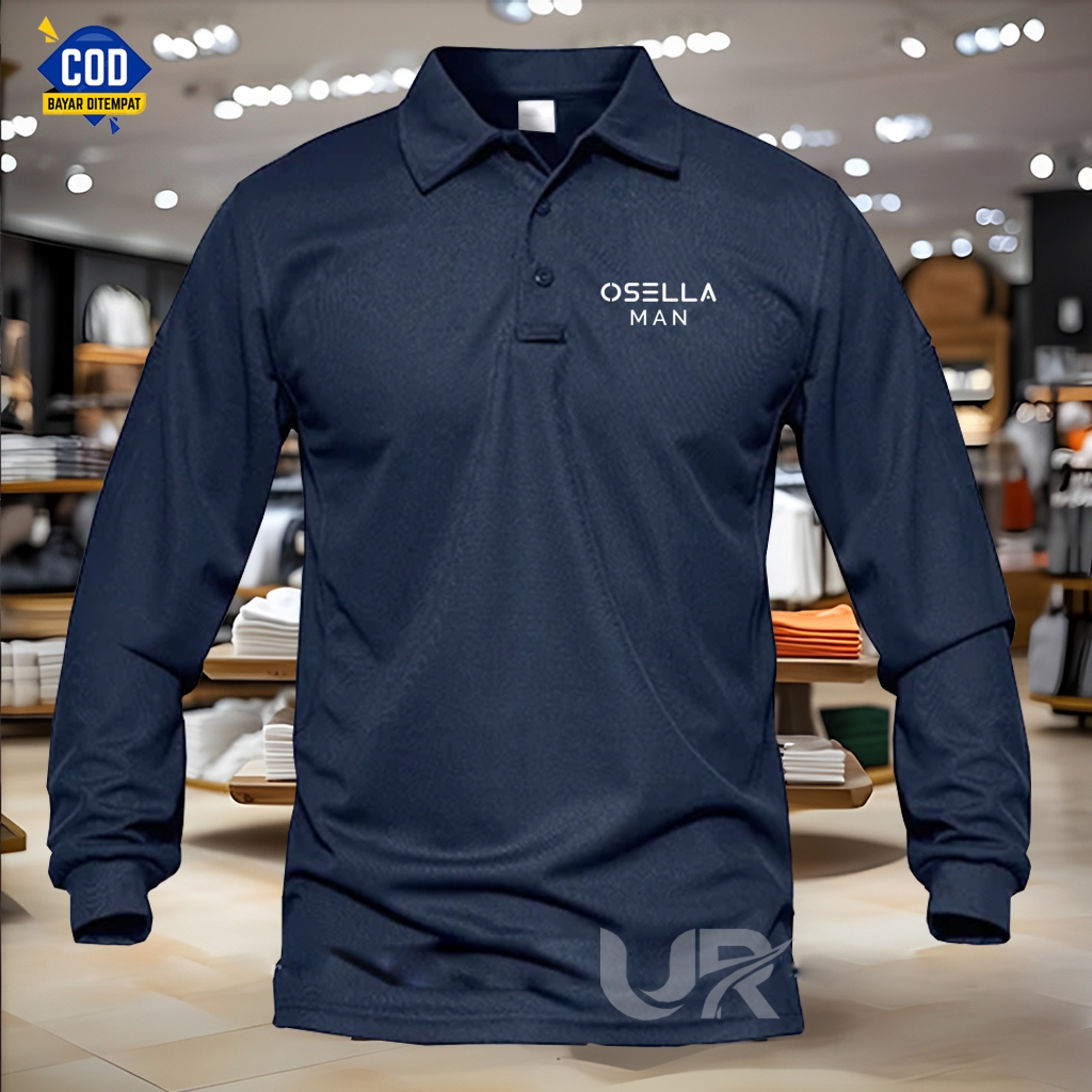 POLO Shirt KAOS POLO LENGAN PANJANG PRIA / WANITA POLO Osella man Logo Putih // Kaos Kerah Polo Shir