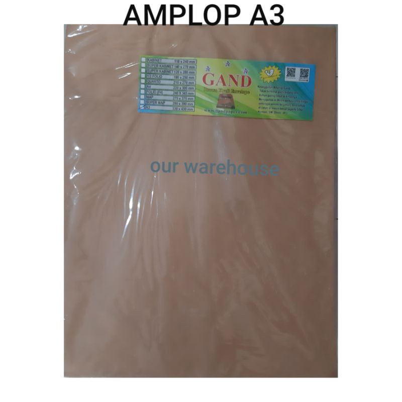 

Cashback 2 Hari Ini Amplop Coklat A3 8 gram uk 33x43 mm GAND A49