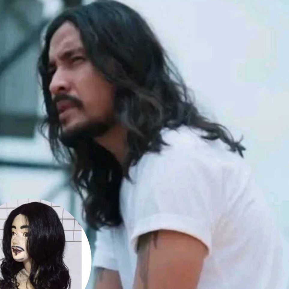 Pasti Favorit  WIG PRIA GONDRONG KERITING WIG PRIA RAMBUT PANJANG IKAL BERGELOMBANG
