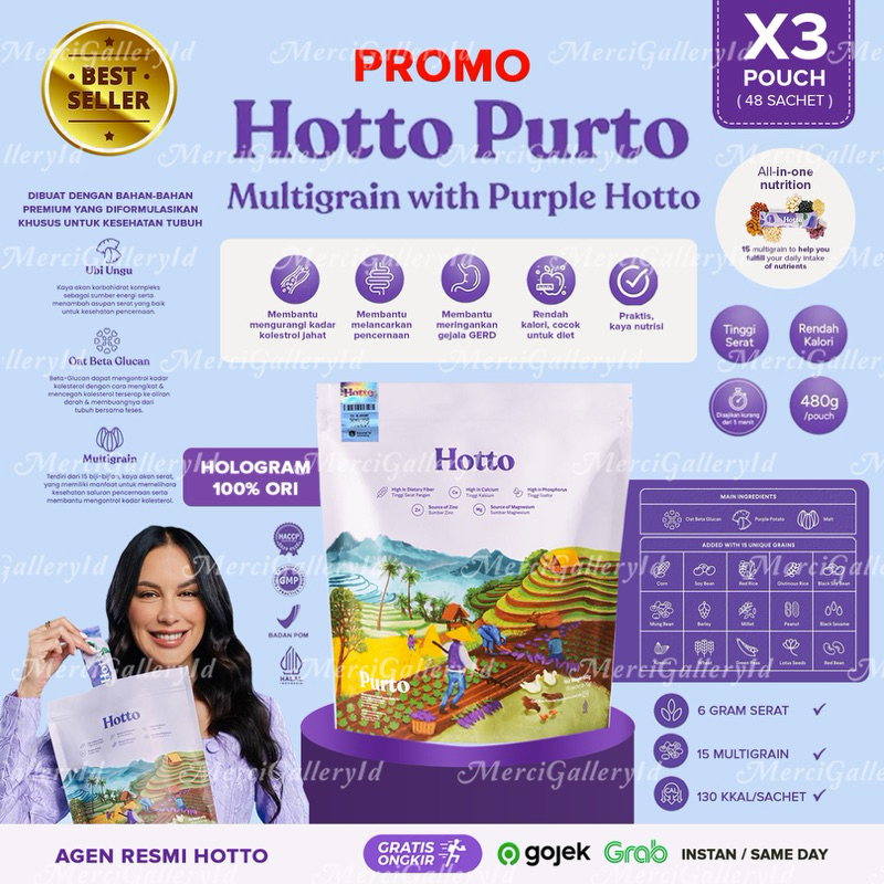

Hotto Purto Multigrain Kemasan baru ada Hologram ( isi 3pouch 48 sachet )