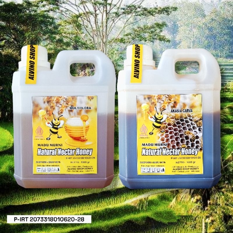

Paket Bundling 1kg (2pcs) Madu Murni Multiflora, Akasia Fresh Raw Honey