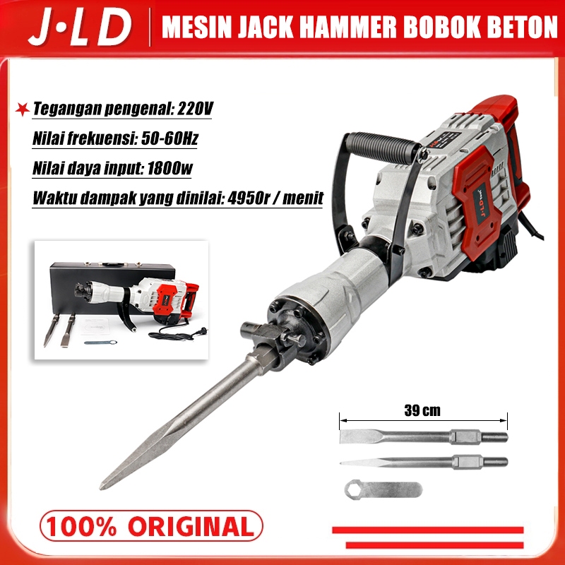 JLD Mesin Jack Hammer Bobok Beton 1800w Jack Hammer Breaker 4950r/min Suitable to Demolish/Hammer