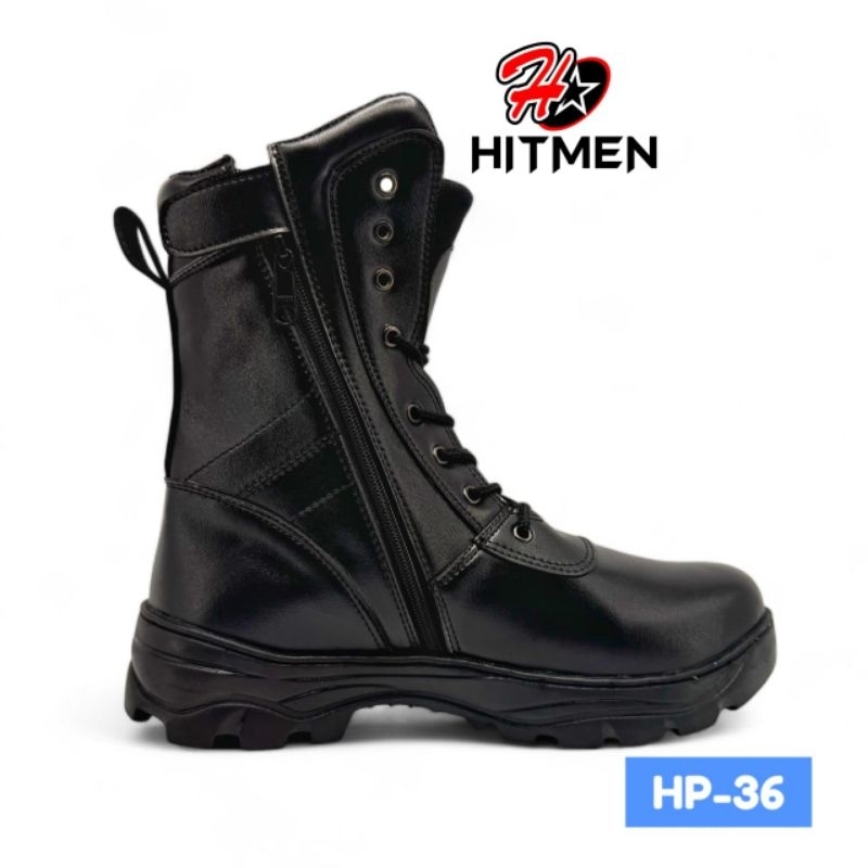 SEPATU PDH TNI AD HITMEN. HP-36- SEPATU SECURITY PRIA- SEPATU BOOT PRIA- SEPATU SAFETY BOOT RESLETIN