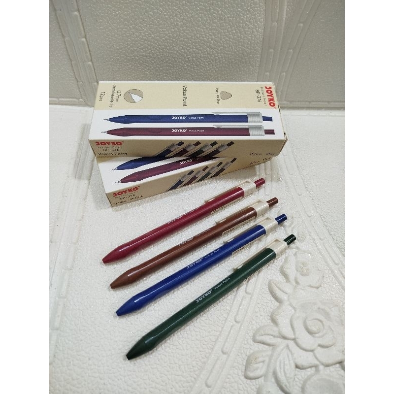 

12pcs PULPEN JOYKO VOKUS POINT BP-376 TRIANGULAR GRIP 0,7mm TINTA HITAM