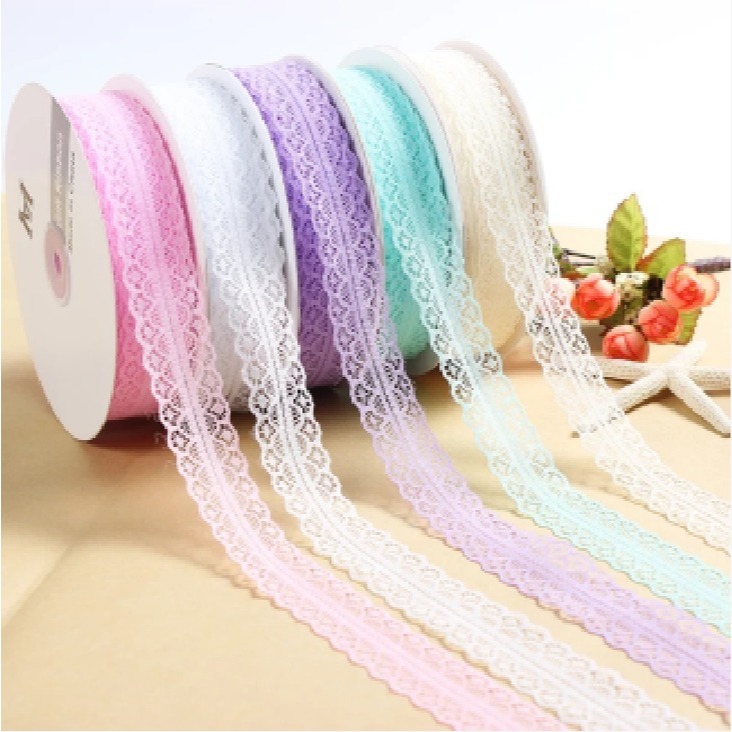 Ribbon renda RIBB-23/ 1 Roll Pita/Pita Kado/Pita Meteran Renda-WHITE