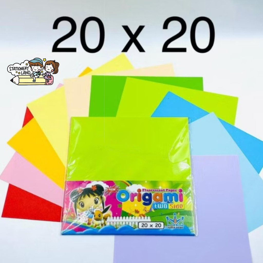 

KERTAS LIPAT PAPER PRIME 2 SISI 20 X 20 / Origami Warna Fluorescent Bolak Balik 2 Sisi 20 x 20 CM