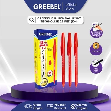 

Pulpen / Ballpoint / Bolpen / Pen Greebel Technoline 0.5 1Pack 12+1 Pcs