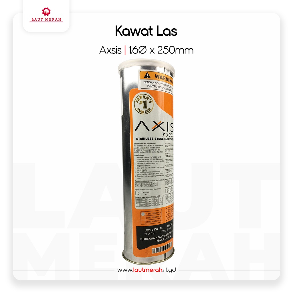 AXIS Kawat Las Stainless 1.6 x 250mm Kawat Las Steinless Steel 1 kg 136 Pcs