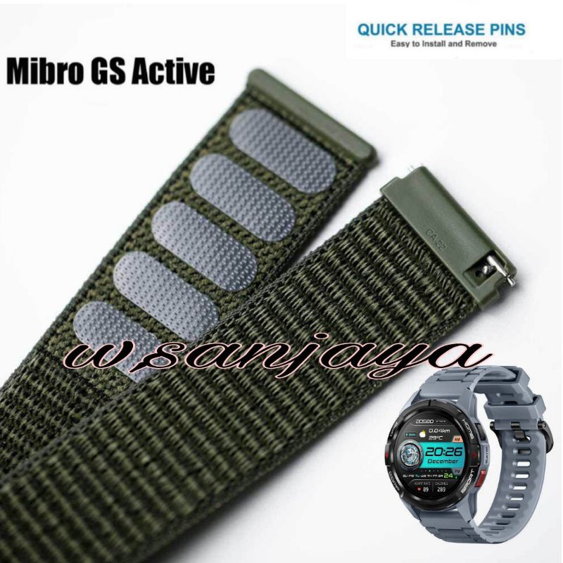 TALI JAM MIBRO GS ACTIVE STRAP TALI JAM NILON BENANG NYLON VELCRO WATCH ACC