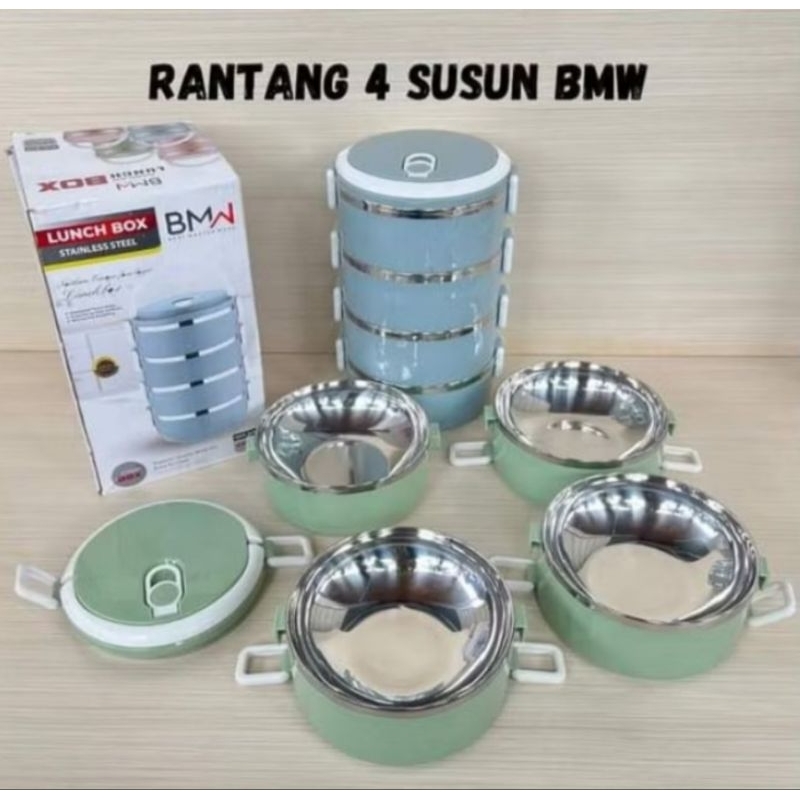 Rantang Stainles Susun 3,4 Bmw / Tempat Bekal Model Baru Kotak Nasi