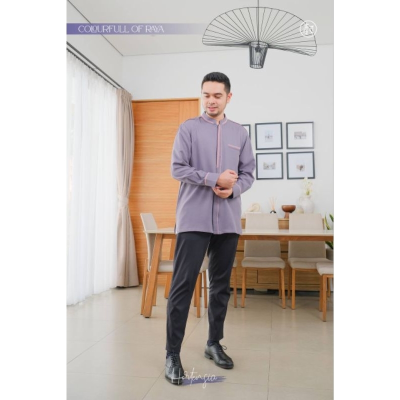 KOKO PRIA - NARARYA - COLOURFULL ORIGINAL - KOKO LENGAN PANJANG WARNA HORTENSIA - KOKO POLOS