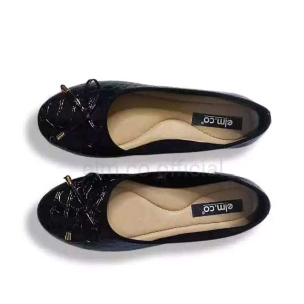 Sepatu balet hitam wanita Flatshoes wanita terbaru sepatu formal wanita sepatu kerja wanita kekinian
