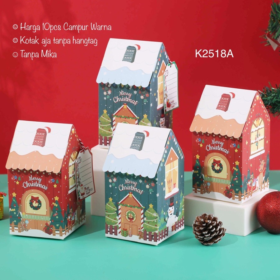 

(10pcs) Kotak Natal Mika K2518 Christmas Box Dus Kue