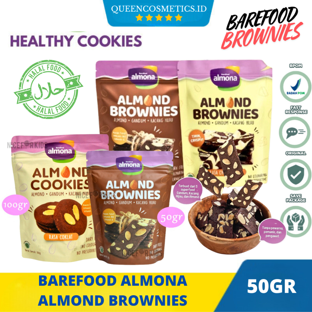 

- Almona Almond Brownies Kering Snack Sehat - Cemilan Busui [BPOM]