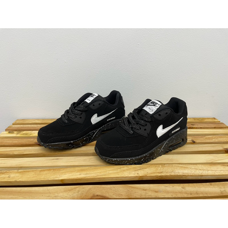 Sepatu Sneakers Anak Nike Air Max 90 Black / Oreo