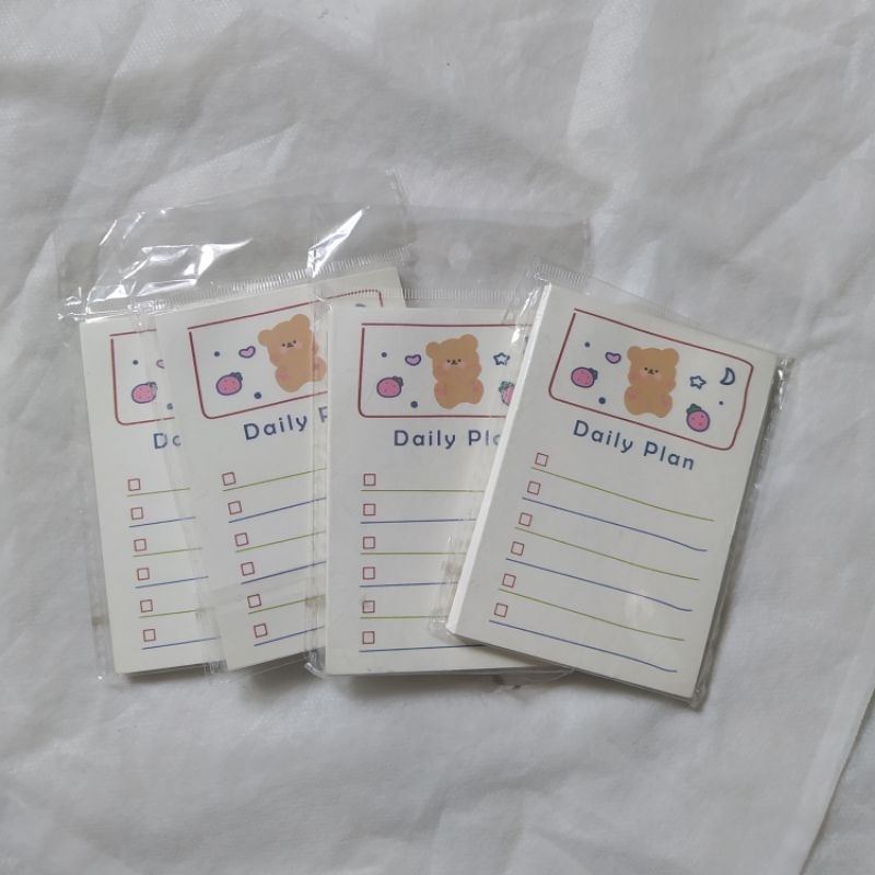

Daily Plan Notes Mini Catatan Tempel Memo Beruang Lucu