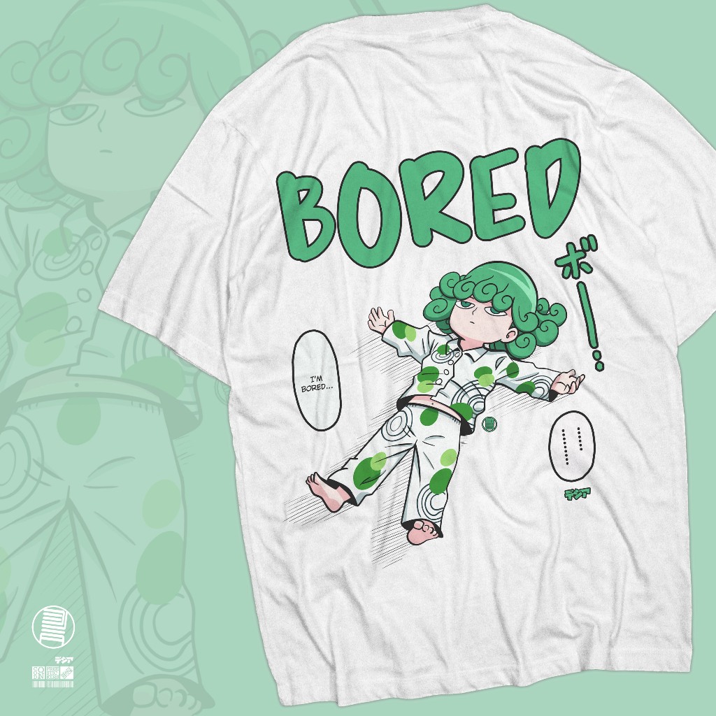 Kaos Bored Tatsumaki One Punch Man Tornado Anime Manga T-Shirt Baju Wibu Jepang DJA Cloth