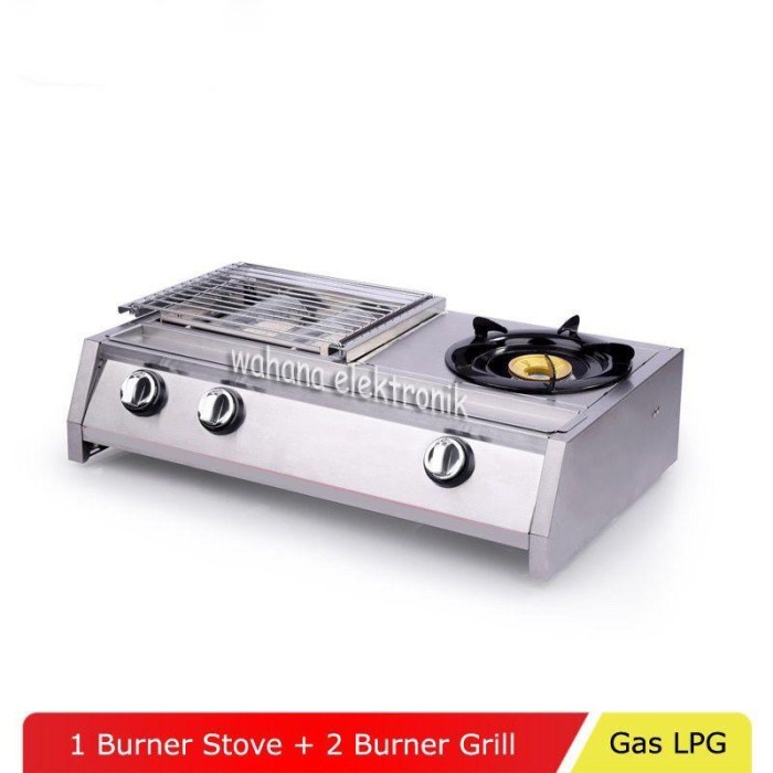 OMICKO Kompor Gas Panggang 2 in OMICKO 2 IN 1 KGQ 203 Kompor Panggangan