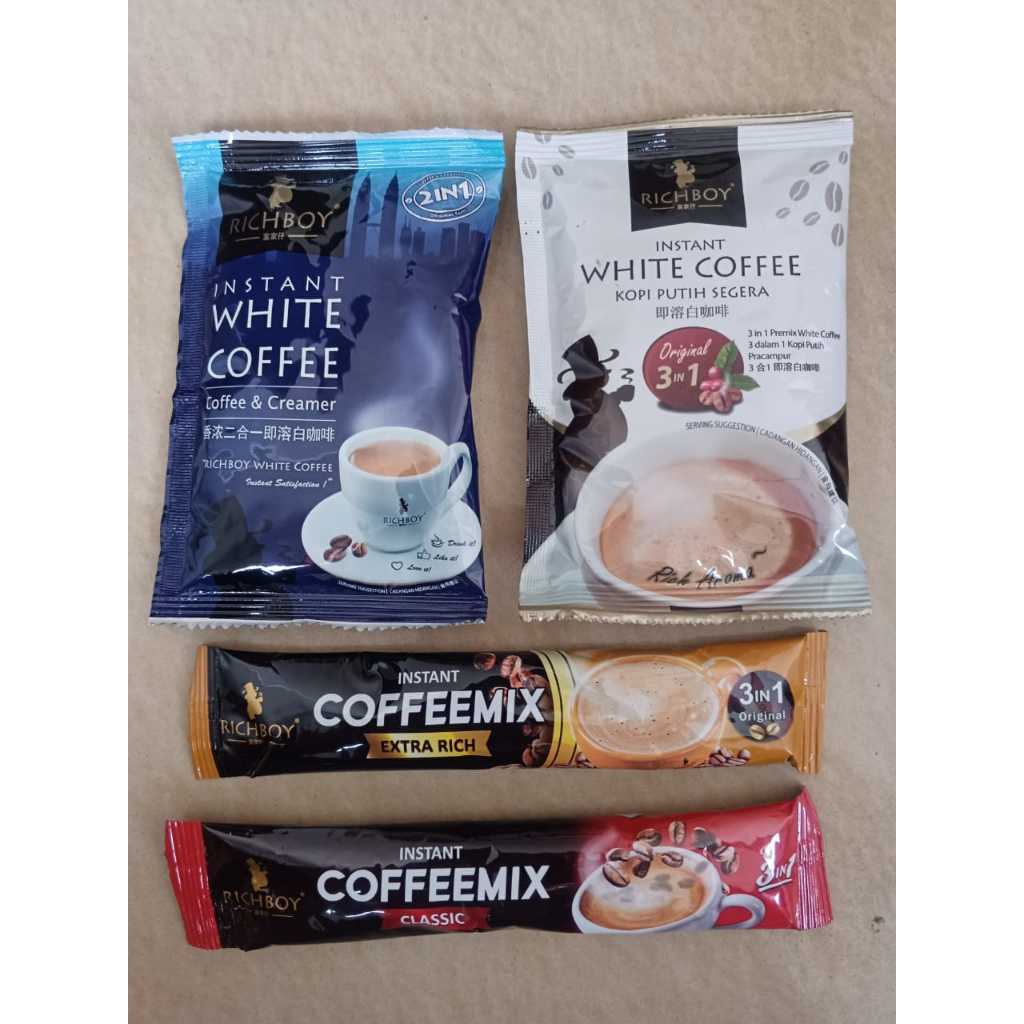 

RICHBOY White Coffee | Richboy Instan Coffeemix | Richboy Teh Tarik Milk Tea 3in1 2in1 kopi instan SASET / Sachet / Eceran