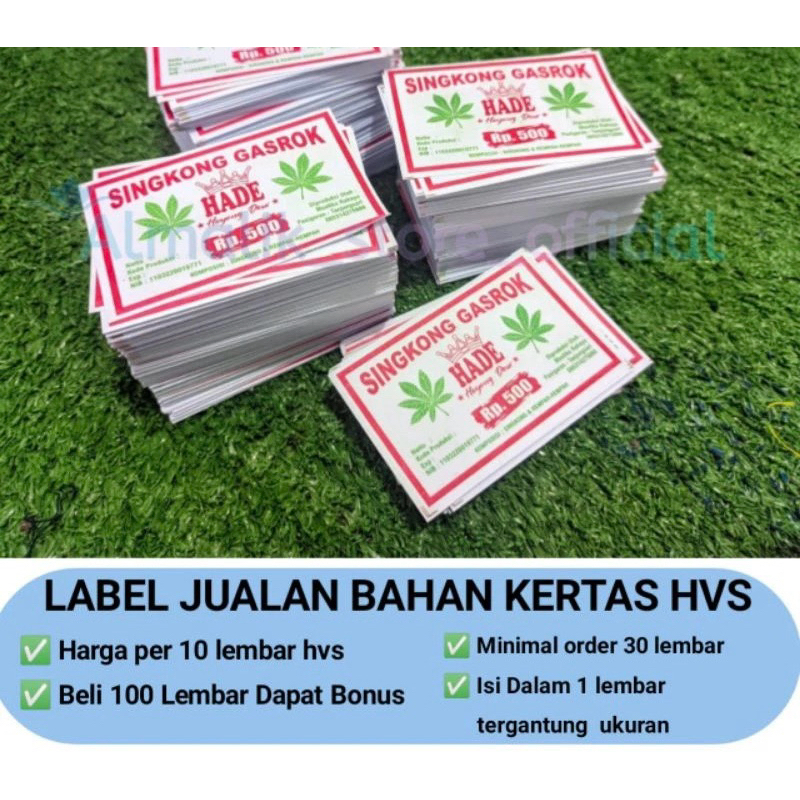 

Cetak label bahan Hvs