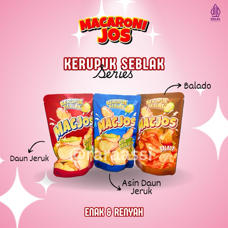 

(MACJOS) Macaroni Jos “KERUPUK SEBLAK SERIES” Aneka Rasa Murah dan Enak Jajanan Viral Kekinian