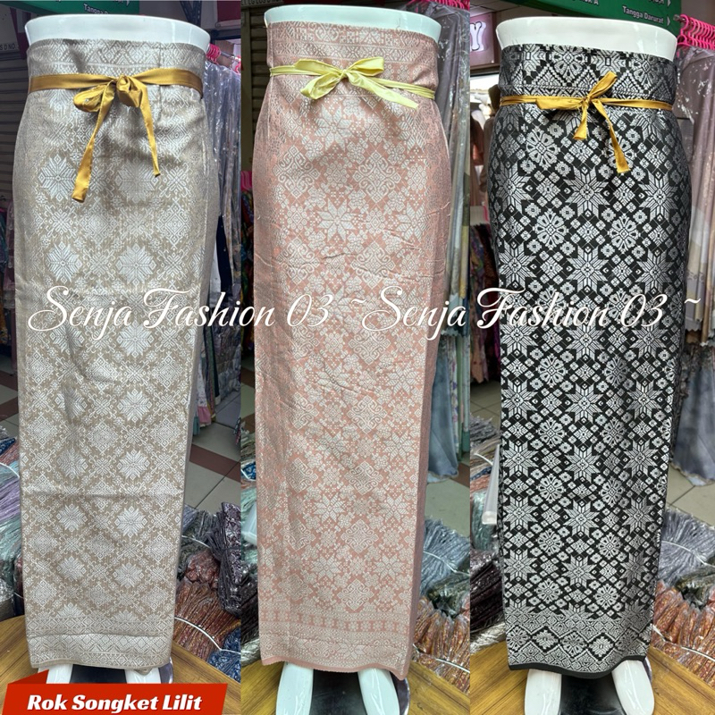 Rok Lilit Songket Semi Palembang || Rok Songket Palembang || Bawahan Kebaya Songket Jadi || Rok Song