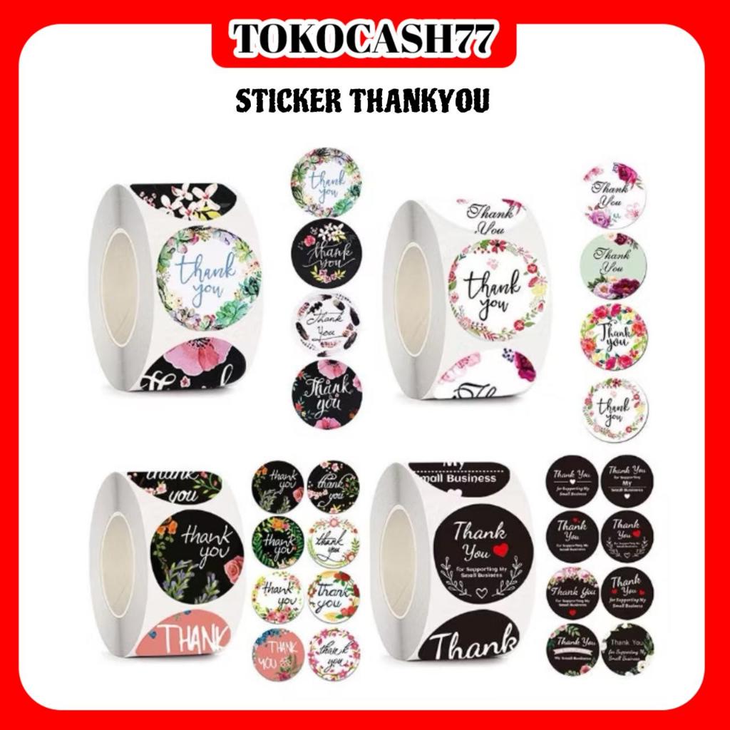 

STICKER THANK YOU TEMPEL MOTIF LUCU / STICKER UCAPAN TERIMAKASIH BULAT COLORFULL