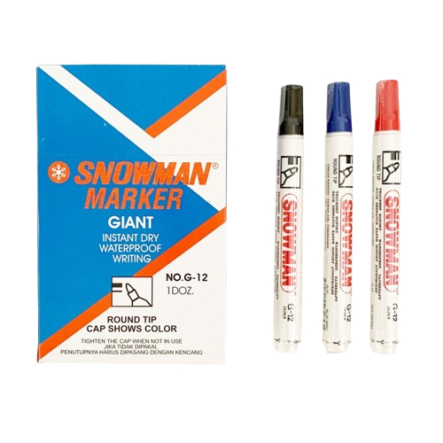 

Spidol Permanent atau Permanen SNOWMAN MARKER G12