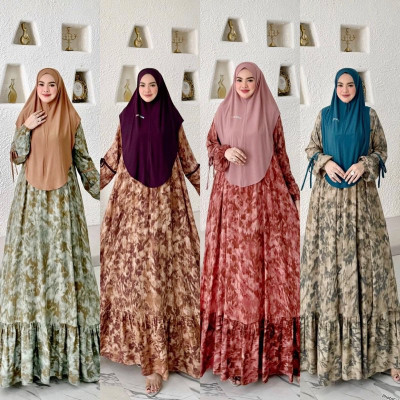 NEW YUMNA SET BERGO DAILY WEAR GAMIS RAYON SET HIJAB BERGO JERSY KOREA TERBARU ORIGINAL