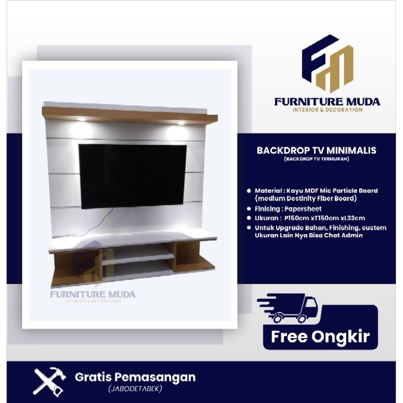 BACKDROP TV MINIMALIS/BACKDROP TV TERMURAH/BACKDROP TV TERLARIS