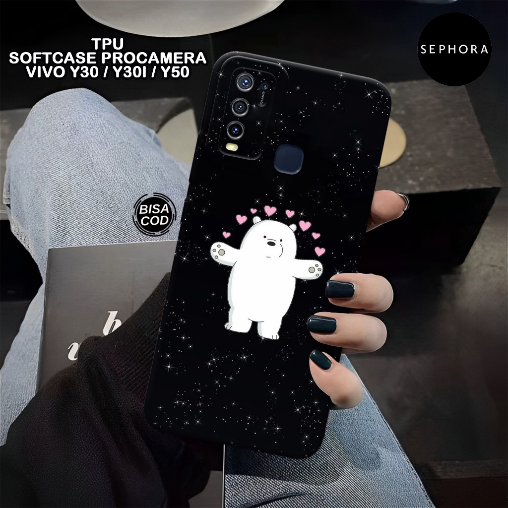 Case VIVO Y30 Y30i Y50 Terbaru - Fashion Case Bear - Softcase VIVO Y30 Y30i Y50 - Case Pro Camera - 