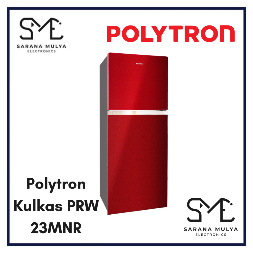 POLYTRON KULKAS 2 PINTU PRW 23MNR - LEMARI ES 2 PINTU 220L TANPA BUNGA ES