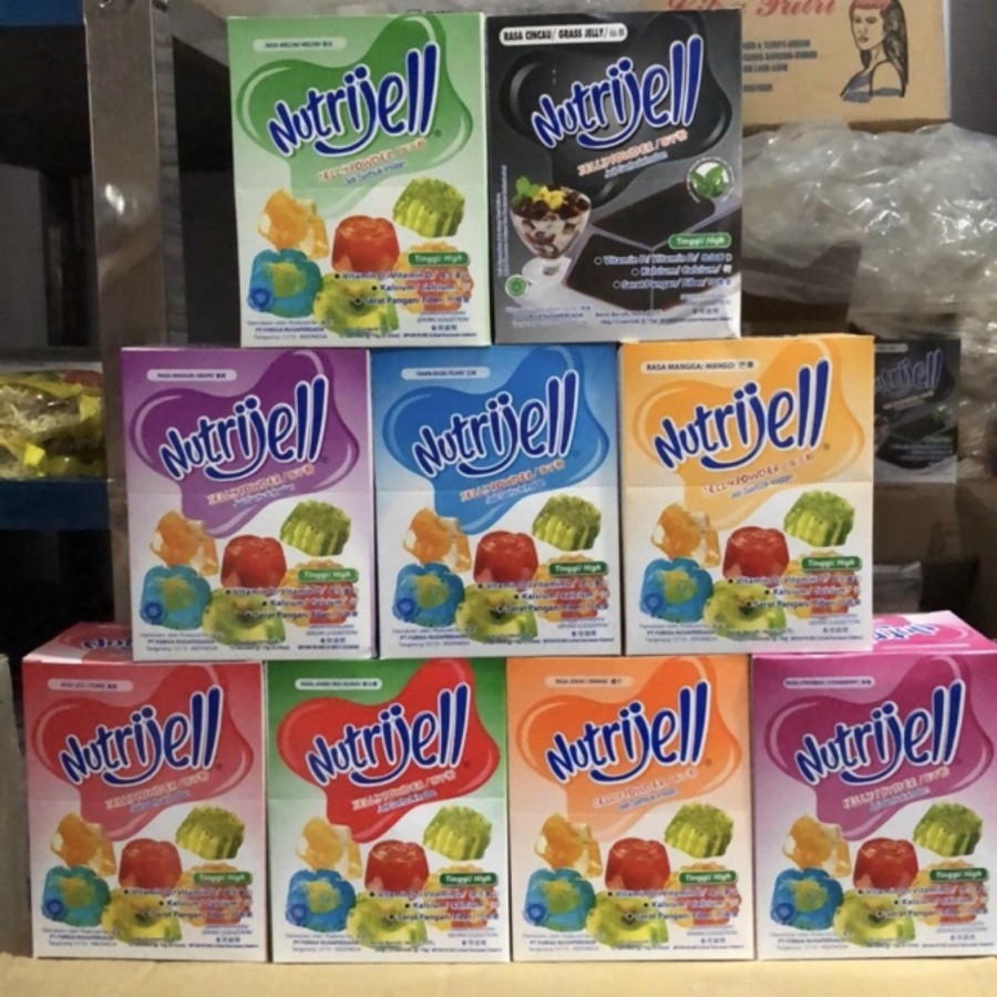 

Nutrijell REGULER 15gr 1 BOX Isi 12 Sachet Jelly Nutrijel Pudding