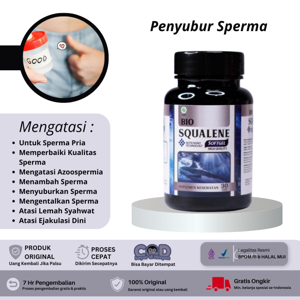 Bio Squalene - Penyubur Sperma Pengental Sperma Pria Sperma Banyak Dan Kental Peningkat Kesuburan Su