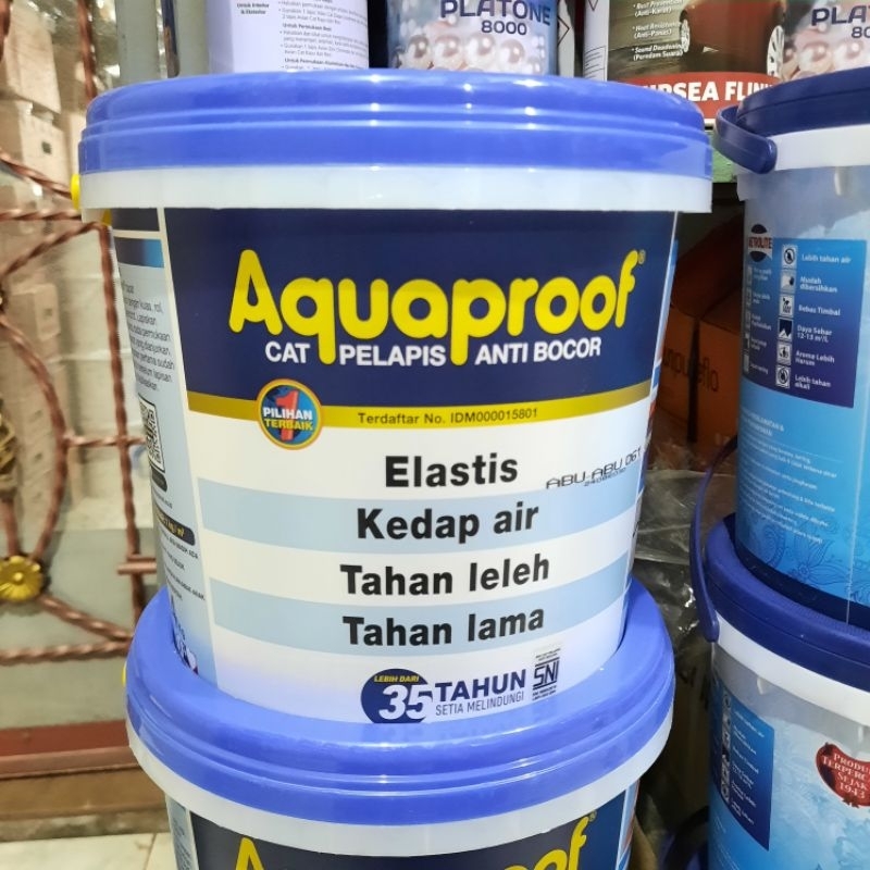Cat Anti Bocor Aquaproof 4 kg / Cat Tembok Elastis / Cat Dinding Anti Bocor Aqua proof 4kg abu, puti