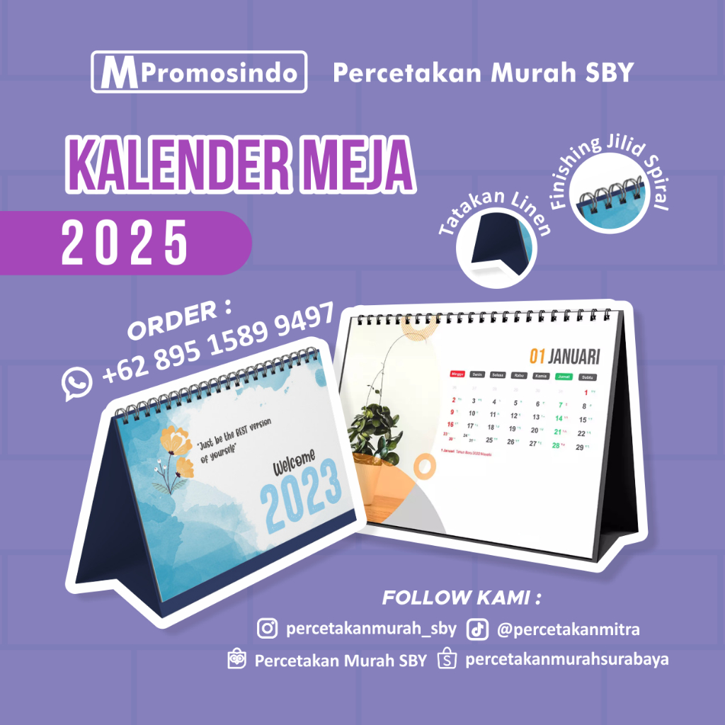 

KALENDER MEJA UKURAN 15X21 6 LEMBAR CUSTOM FULL JILID SPIRAL AC260 GSM