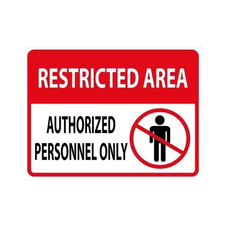 

STIKER VINYL RESTRICTED AREA Uk. 15 x 20 CM SIGN RAMBU K3