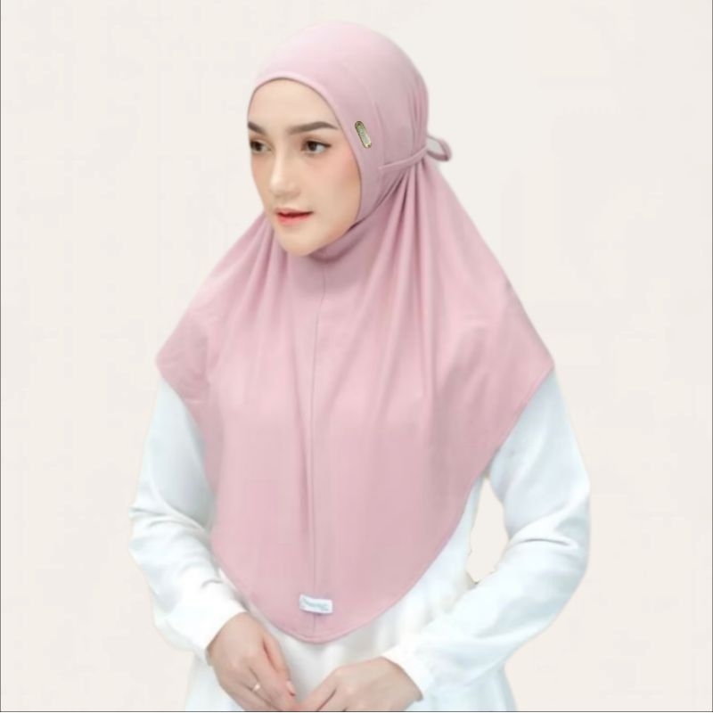 Hijab Istan Bergo Tali Laudya Hijab instan Khimar polos
