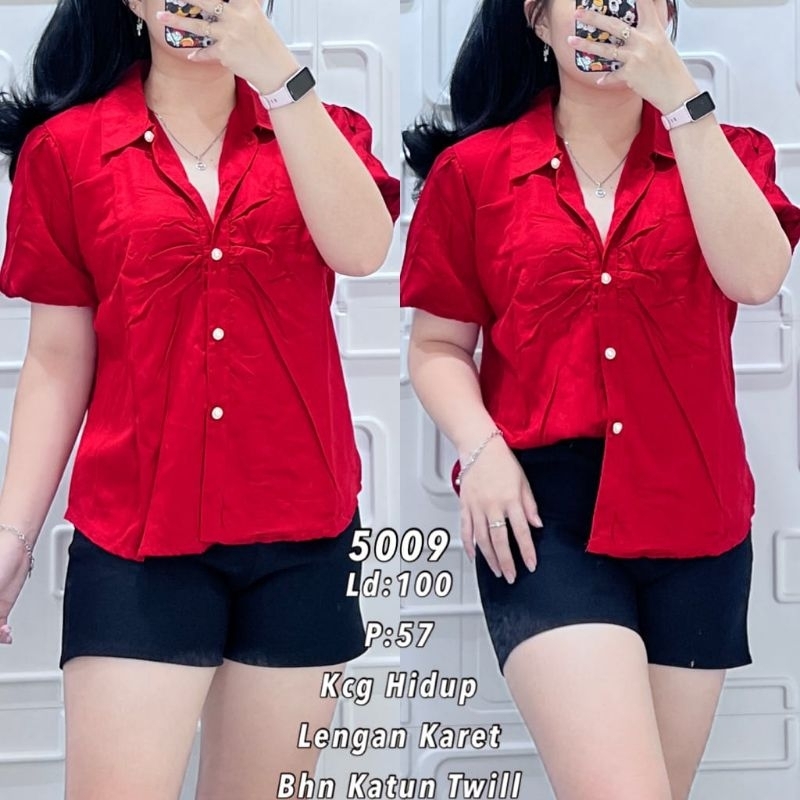 kemeja merah/kemeja wanita/atasan wanita