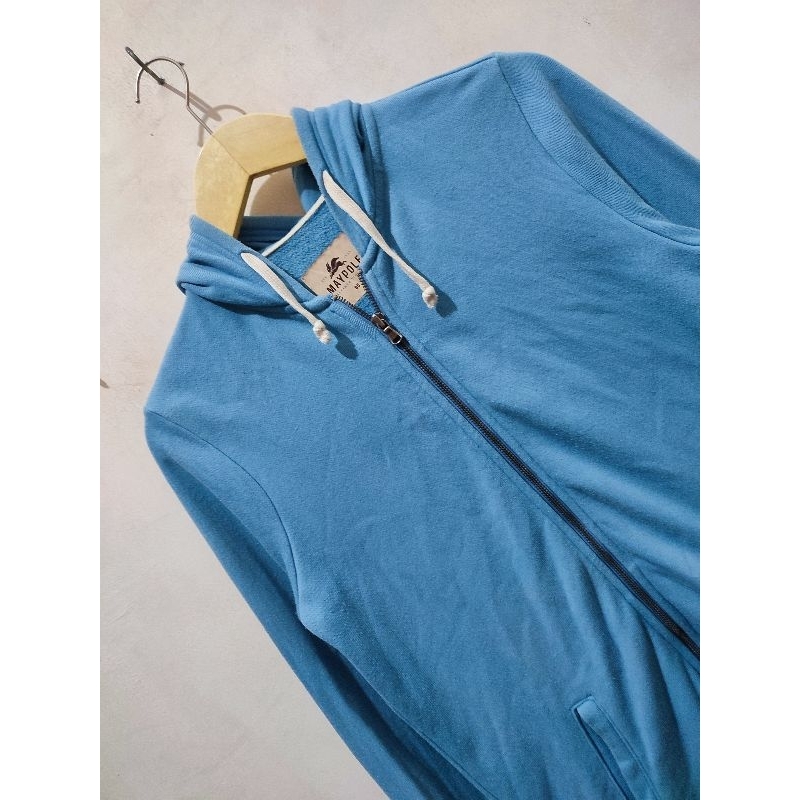 Hoodie Zipper Maypole Basic Biru
