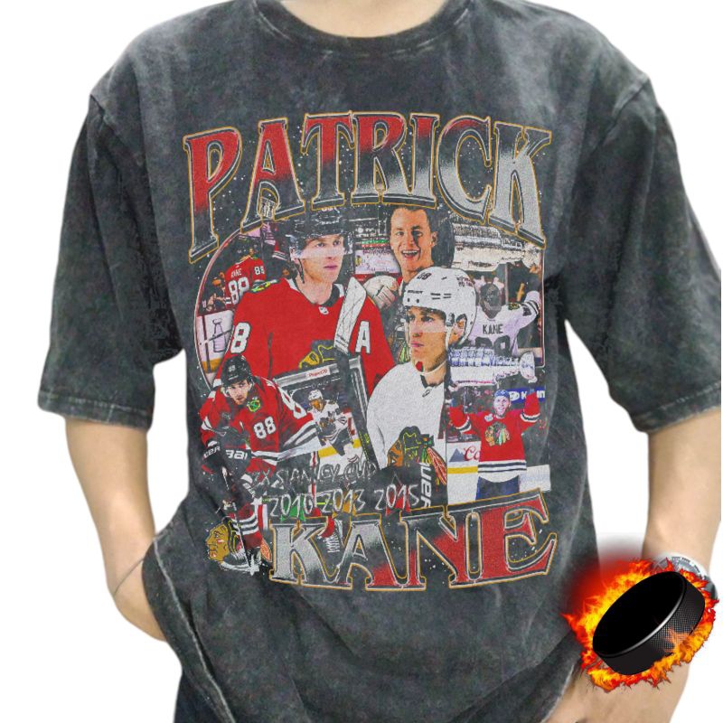 Patrick Kane Detroit Red Wings NHL Vintage Wash T-shirt/Kaos NHL Player Patrick Kane Detroit Red Win