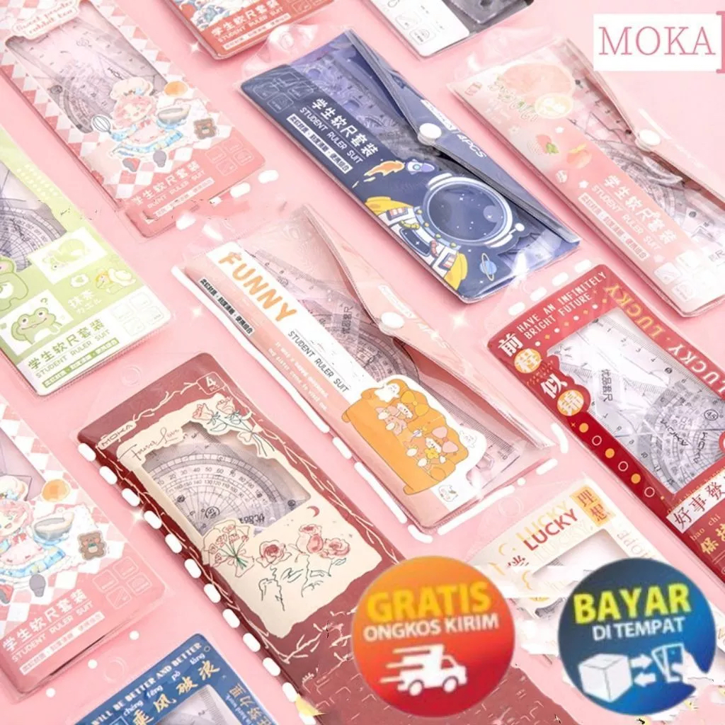 

INJOYMART | PENGGARIS SEKOLAH PENGGARIS LUCU PENGGARIS SERBA GUNA PENGGARIS MATEMATIKA 1 SET 4 PCS PREMIUM RULER