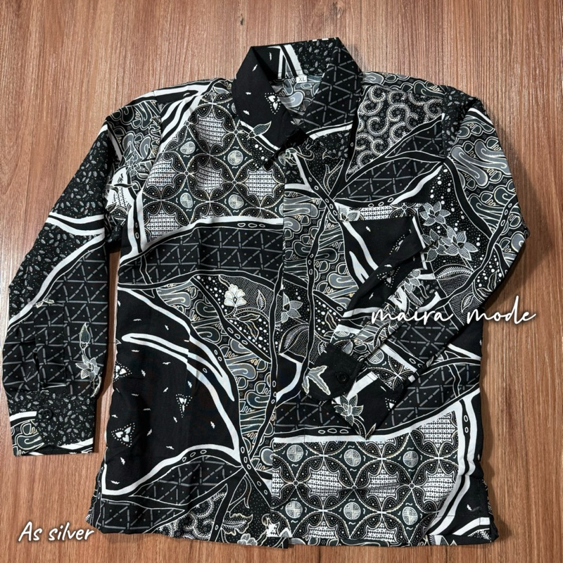 Kemeja Batik Anak Laki - Laki Premium Lengan Panjang Umur 5-14 Tahun / Batik anak laki laki lengan p