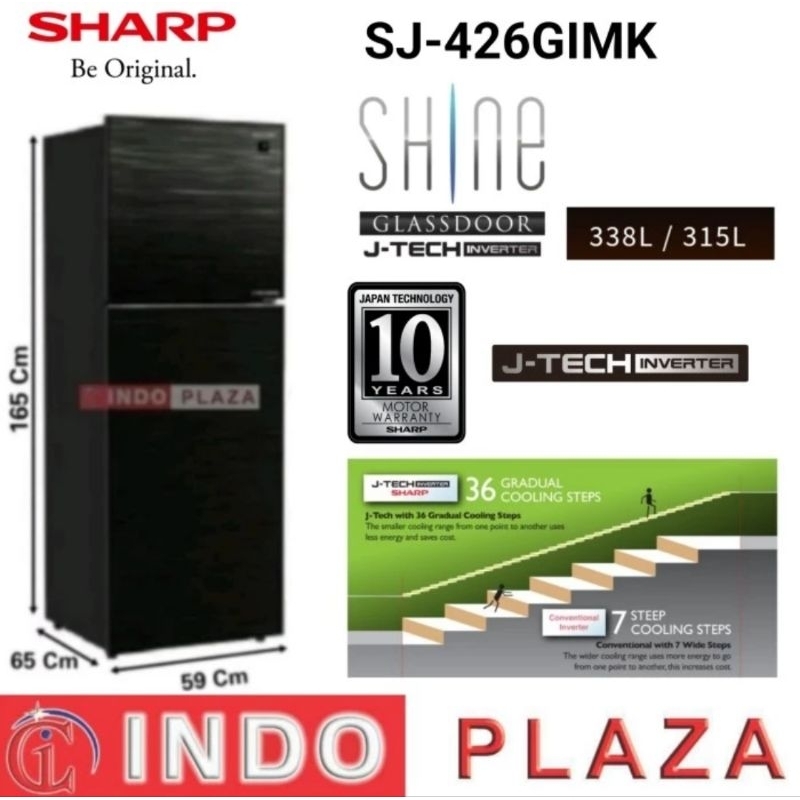 KULKAS SHARP 2 PINTU JTECH INVERTER SJ-426 (MEDAN)