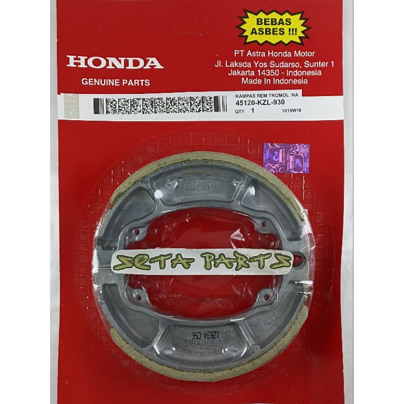 Kampas Rem Belakang Beat POP Vario Scoopy Spacy Vario 150 Kampas Tromol KZL