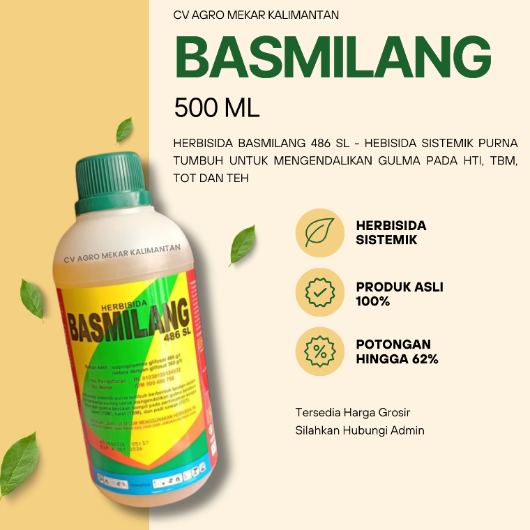 Basmilang Herbisida Sistemik Pengendali Gulma 486SL 500 mL