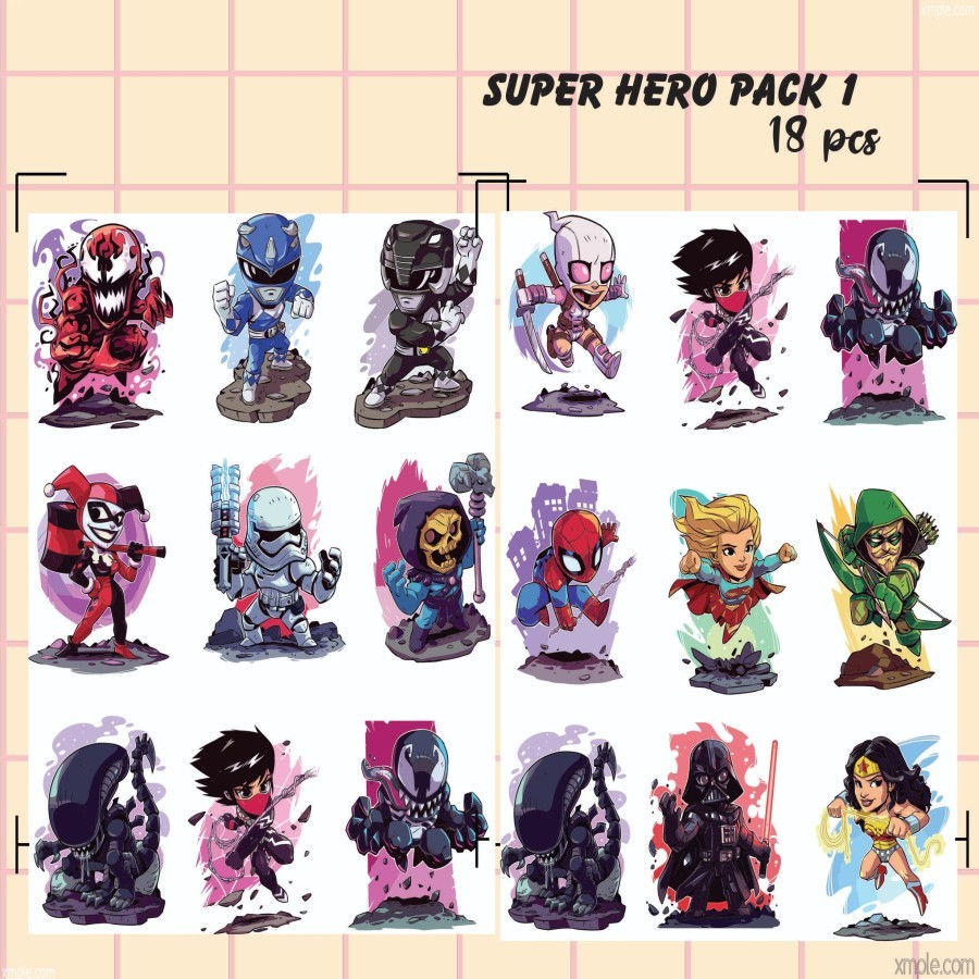 

sticker stiker tempelan anak hero pahlawan fiksi